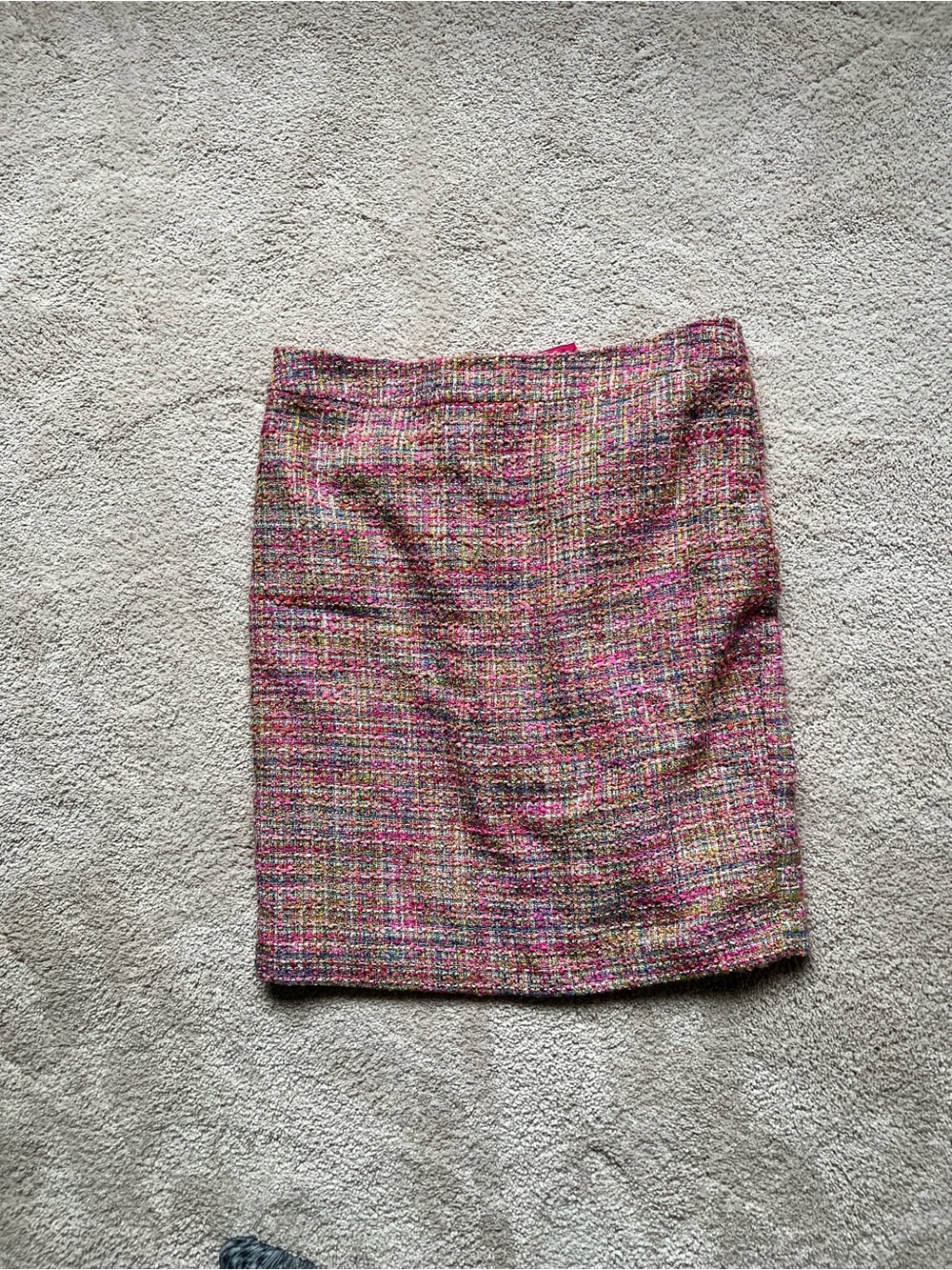 Abs Platinum Pink Multi-Tone Tweed Pencil Skirt
